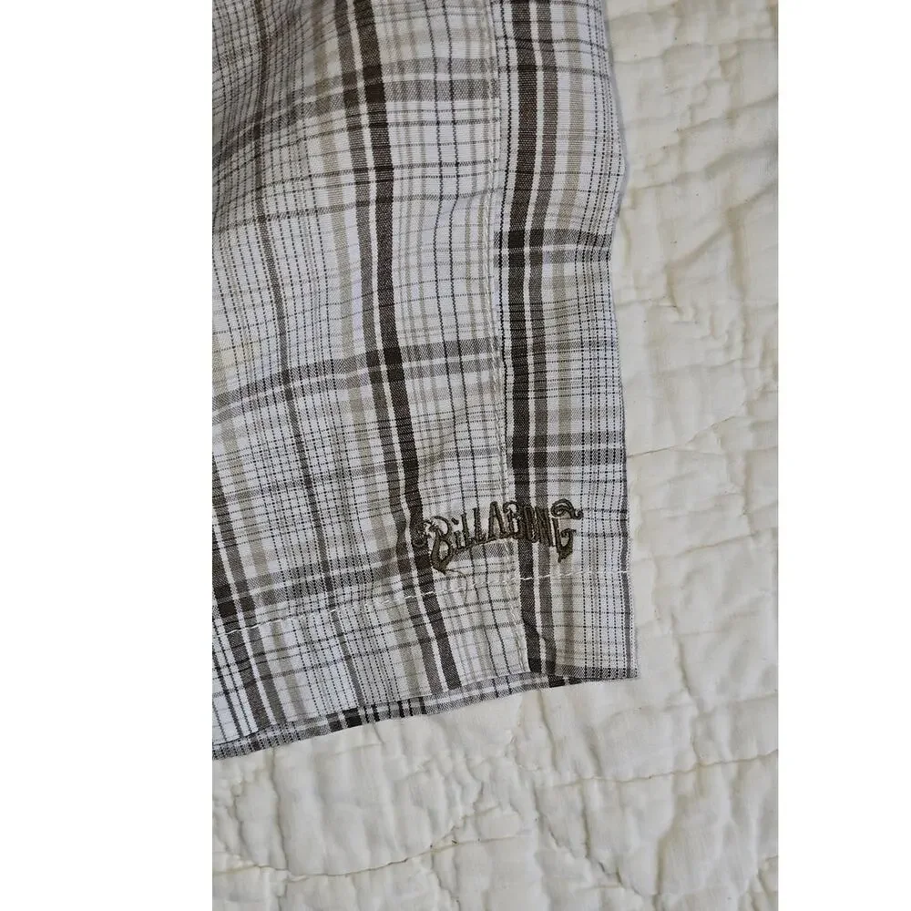 Billabong Bermuda Embroidered Plaid Beach Board‎ Shorts Men Size 36 Multicolor